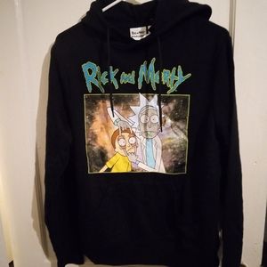 NWT Rick & Morty  Graphic Hoodie, Men's Small Black